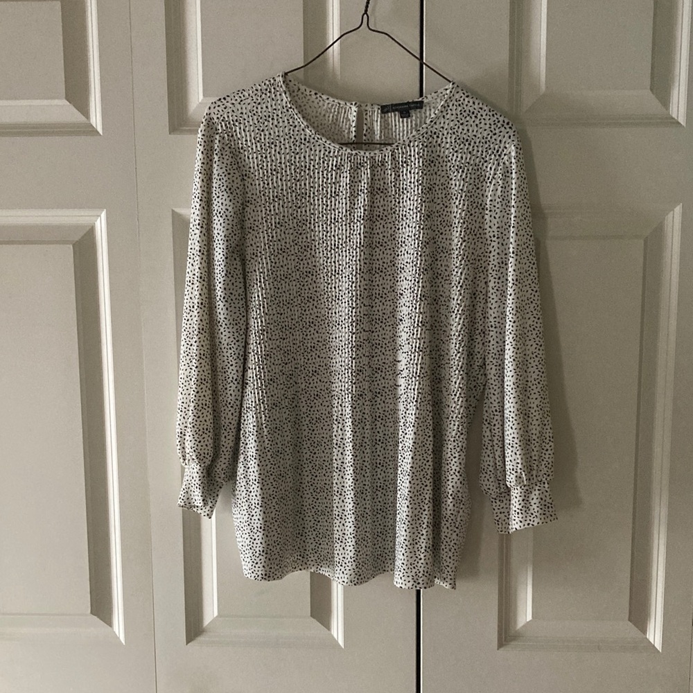Adrianna Papell women’s M cuffed sleeve black and white pullover blouse